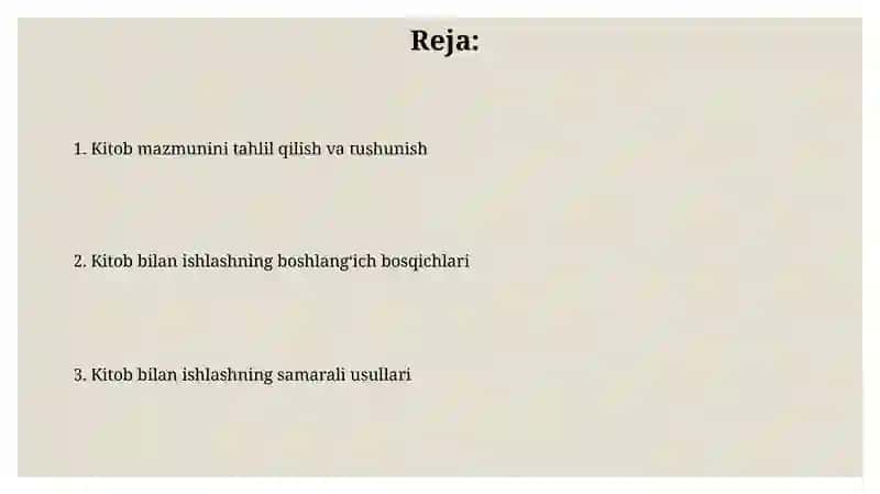 Kitob bilan ishlash 2