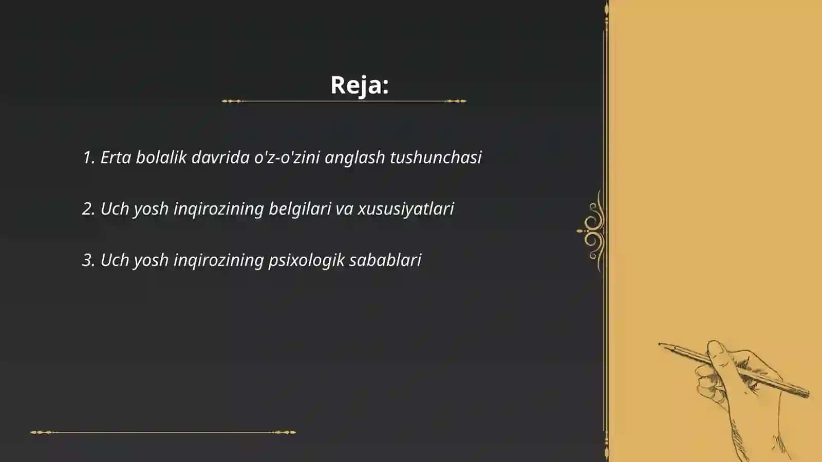 Erta bolalik davrida o'z-o'zini anglash tushunchasi 2