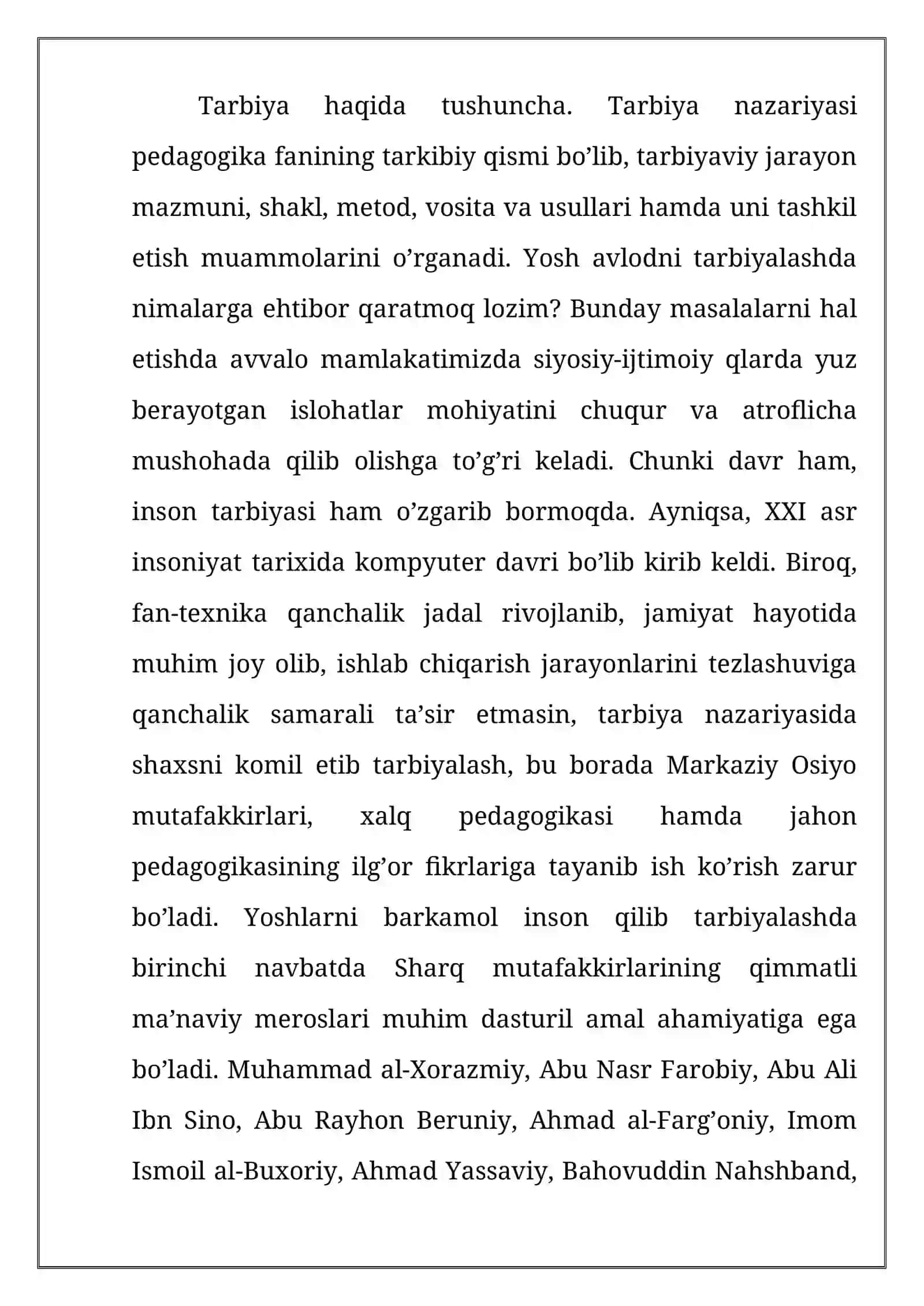 Tarbiya mazmuni, maqsadi va vazifalari 2