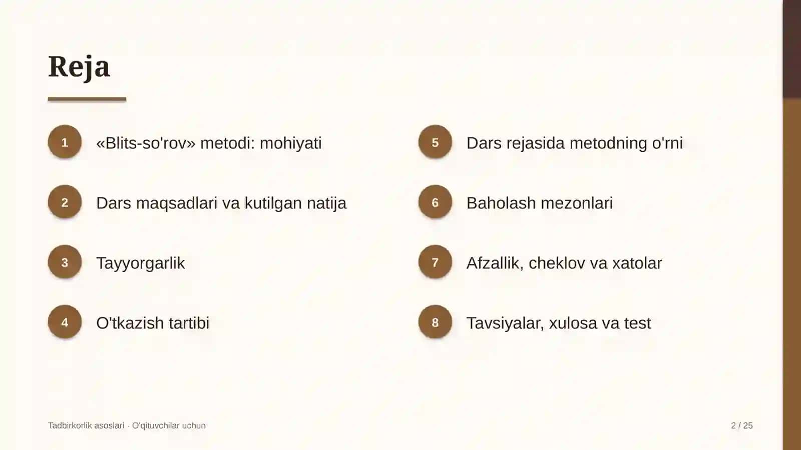 tadbirkorlik asoslari darslarida blits so'rov metodidan foydalanish 9566 2