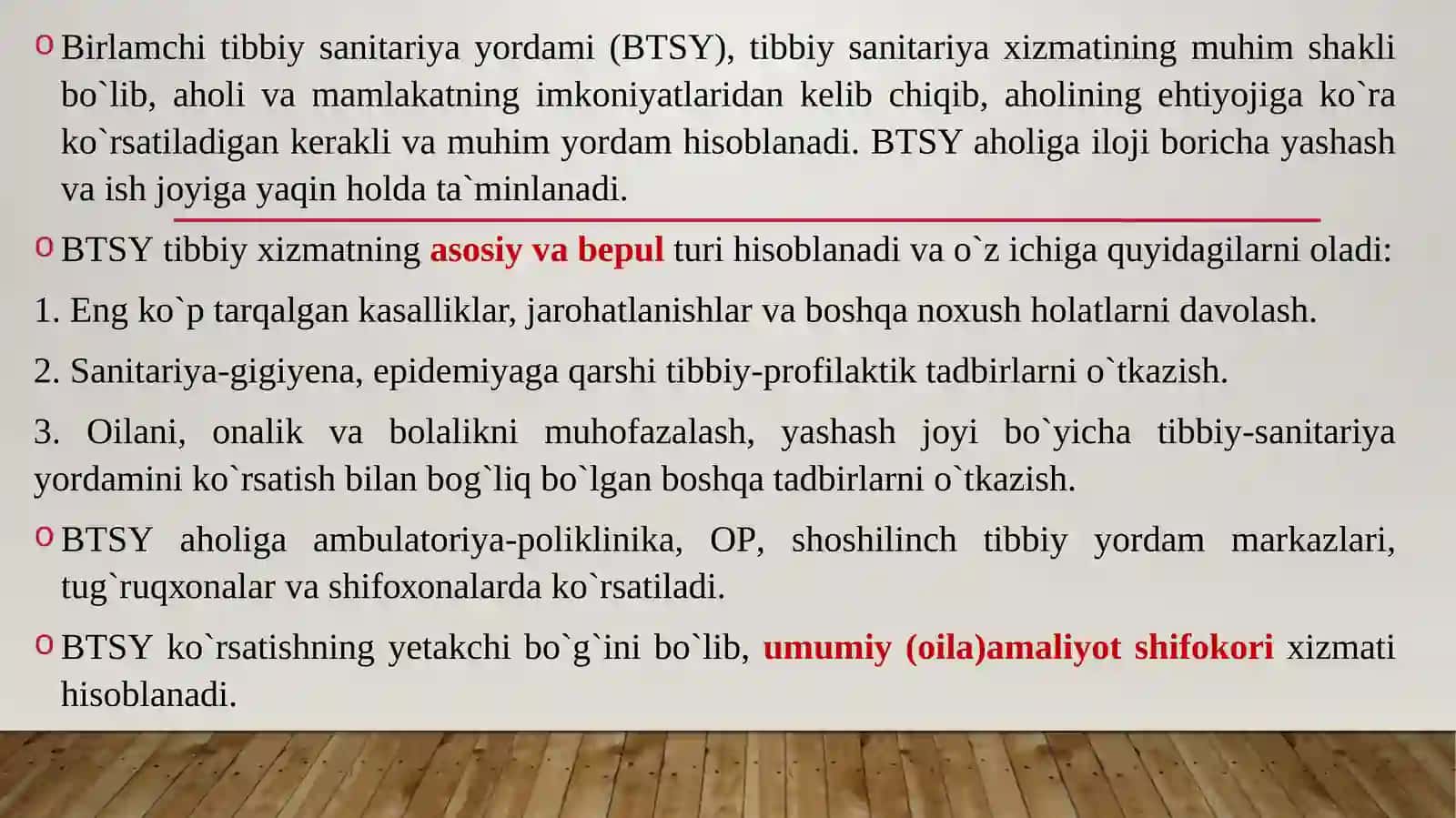 Birlamchi tibbiy-sanitariya yordamni tashkil etish 2