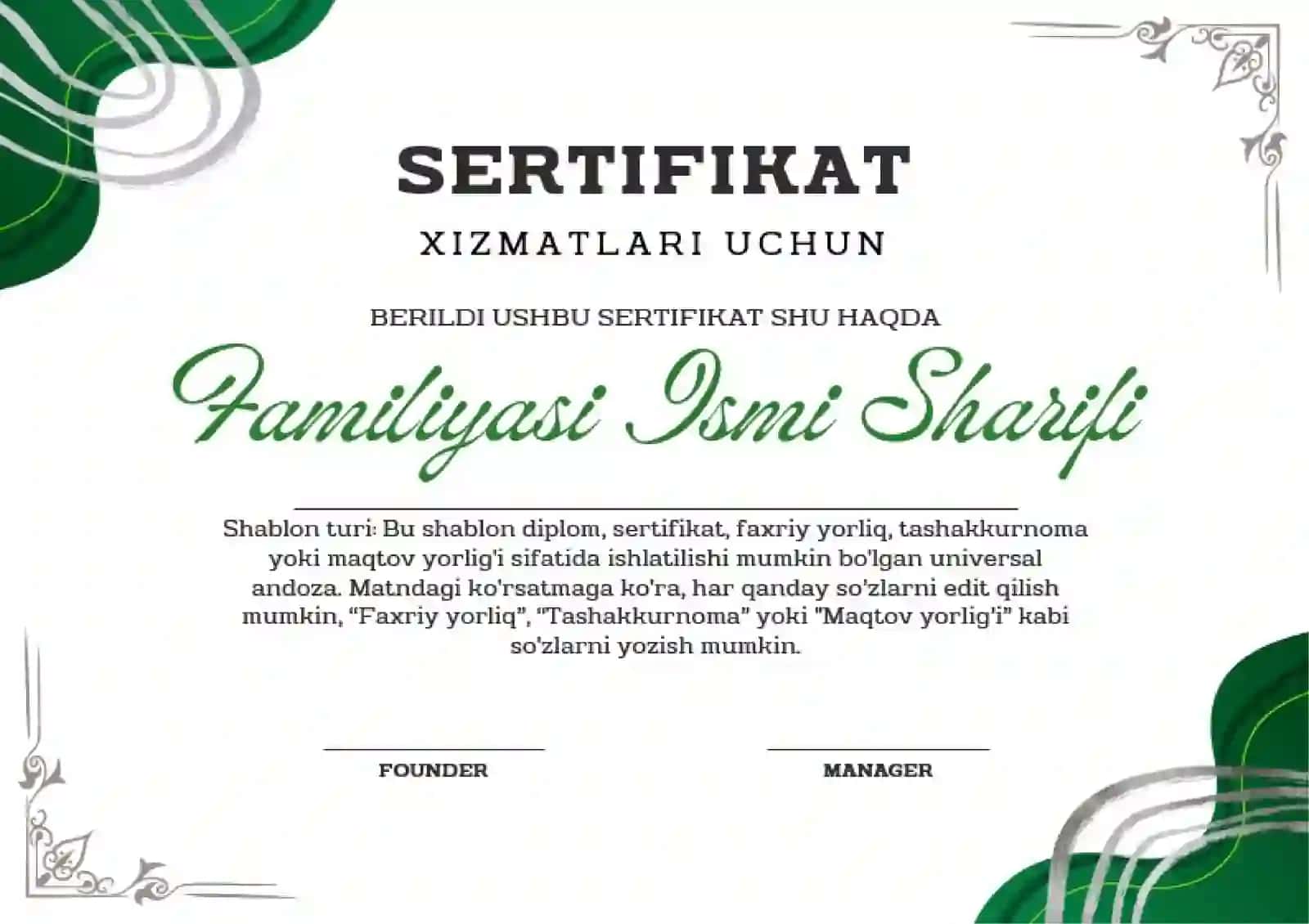 SERTIFIKAT XIZMATLARI UCHUN 2