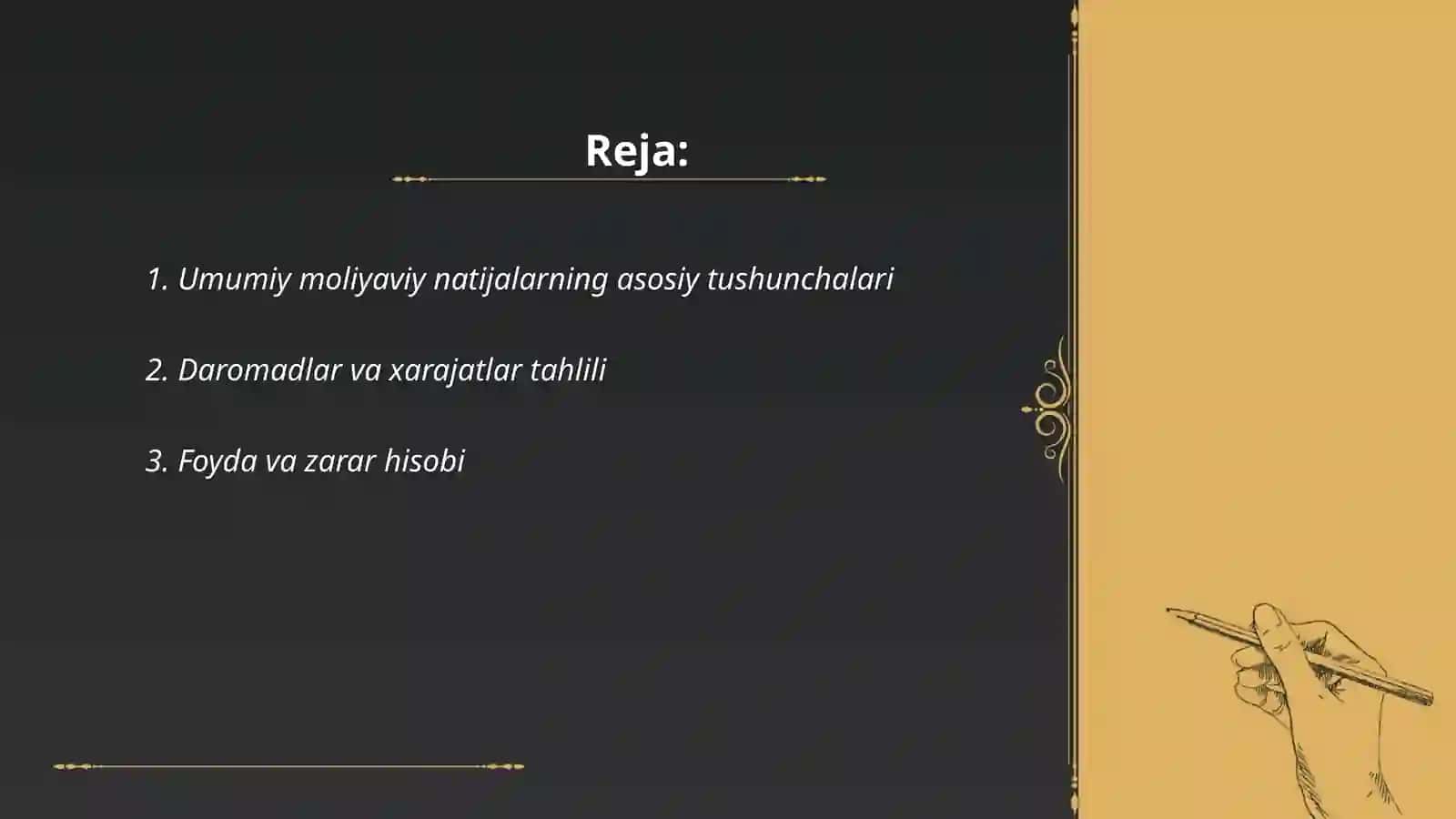 Umumiy moliyaviy natijalar, ularning tarkibi va tuzilishini tahlili 2