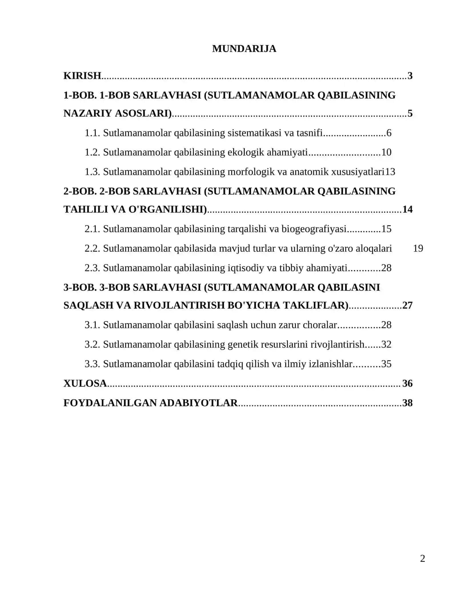 "Sutlamanamolar qabilasi" kurs ishi 2