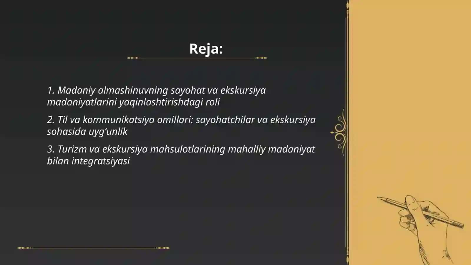 Sayohat va ekskursiya madaniyatlarining oʻzaro yaqinlashuvi asosi 2