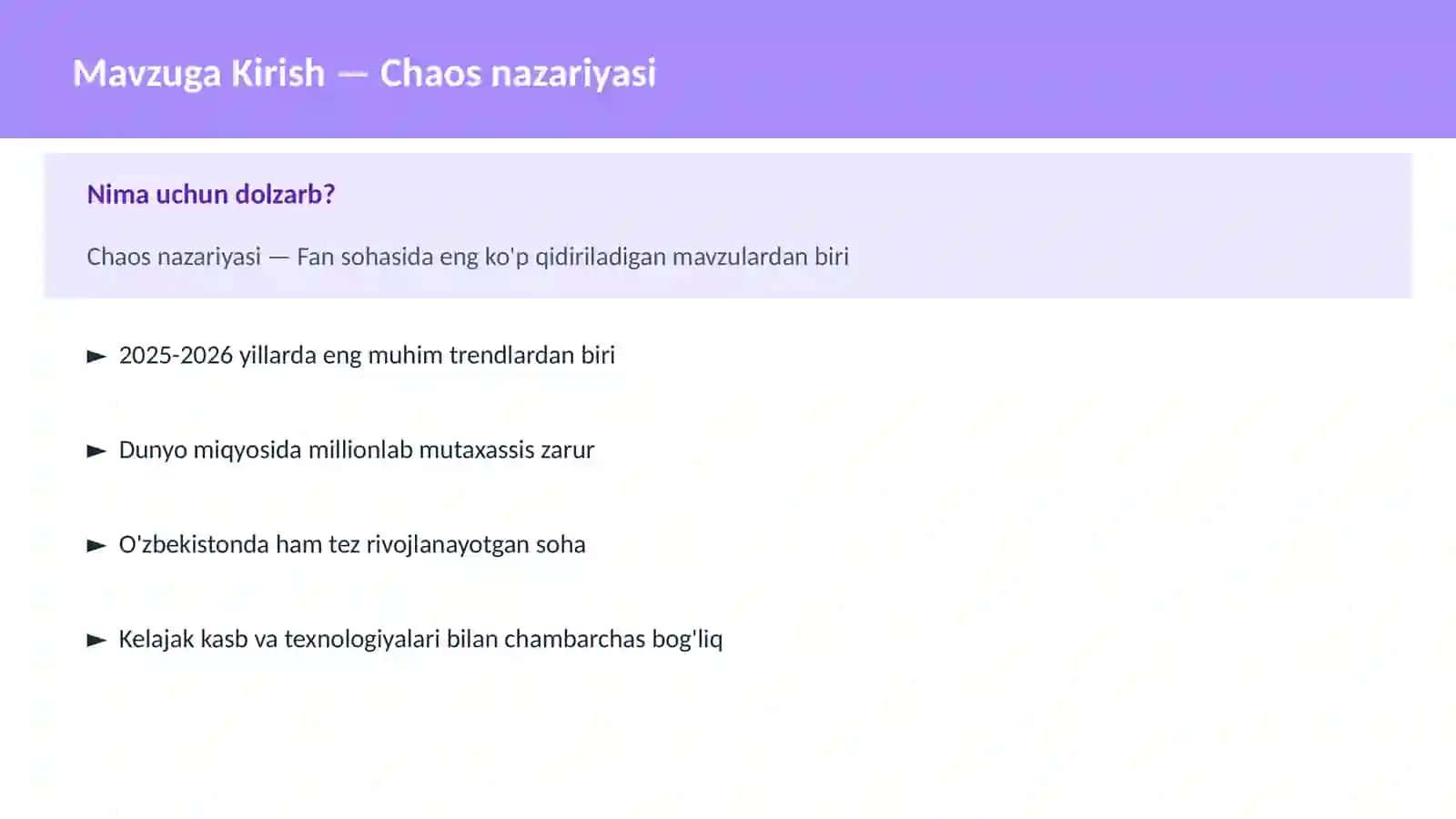 Chaos nazariyasi 2