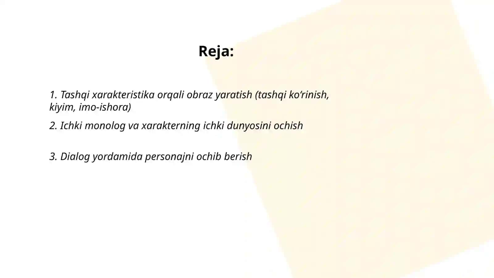 Obraz yaratish yo'llari (jahon adiblari asarlari misolida) 2