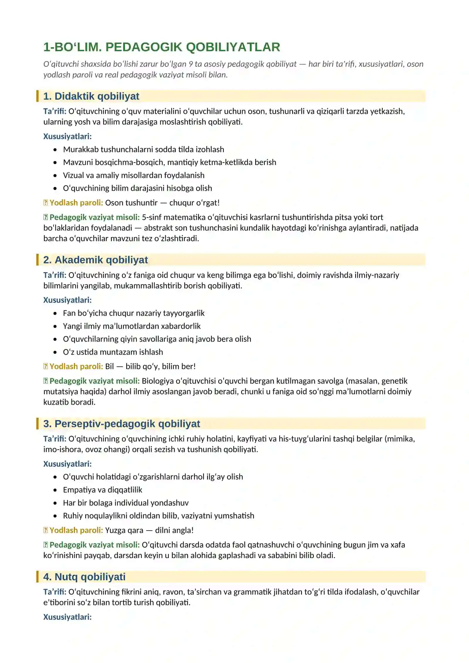 PEDAGOGIKA FANIDAN KENGAYTIRILGAN QO‘LLANMA 2
