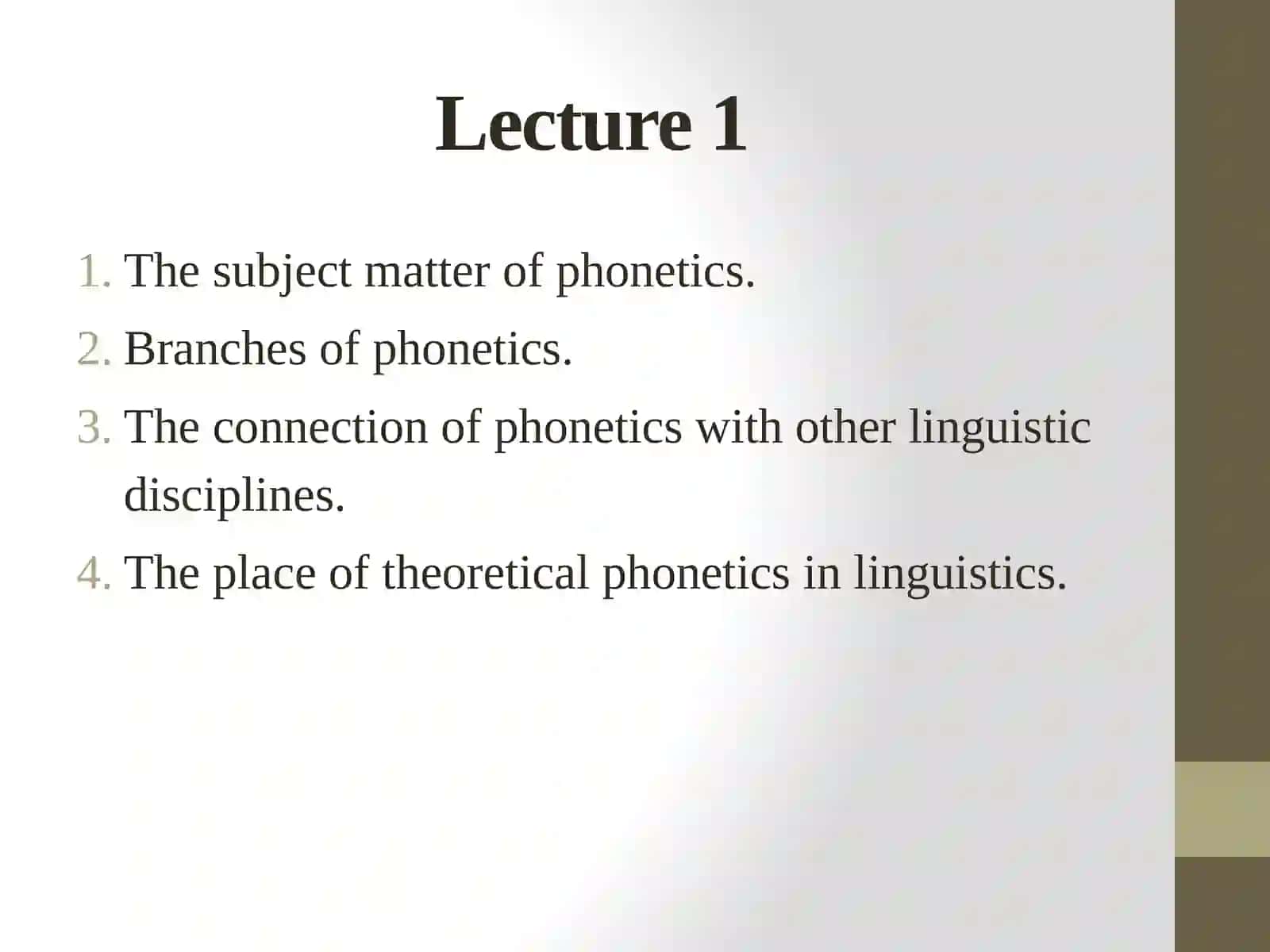 Phonetics Lectures 2