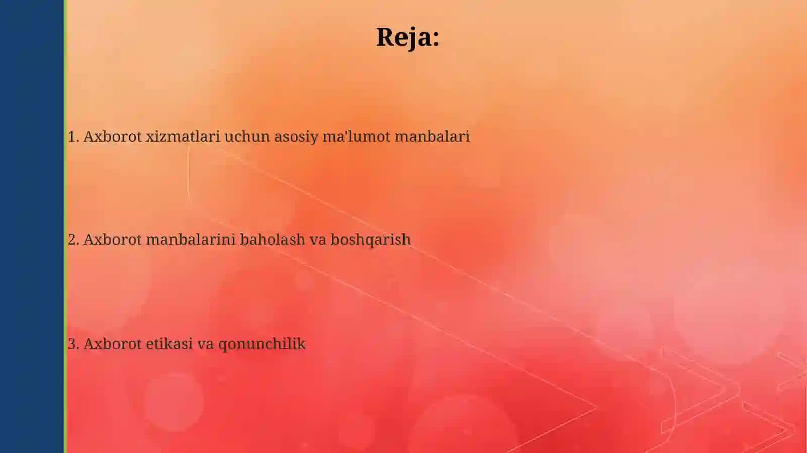 Foydalanuvchilarga kutubxona axborot xizmati ko'rsatishning asosiy ma'limot manbalari 2