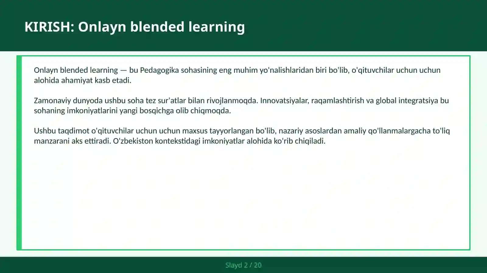 Onlayn blended learning 2