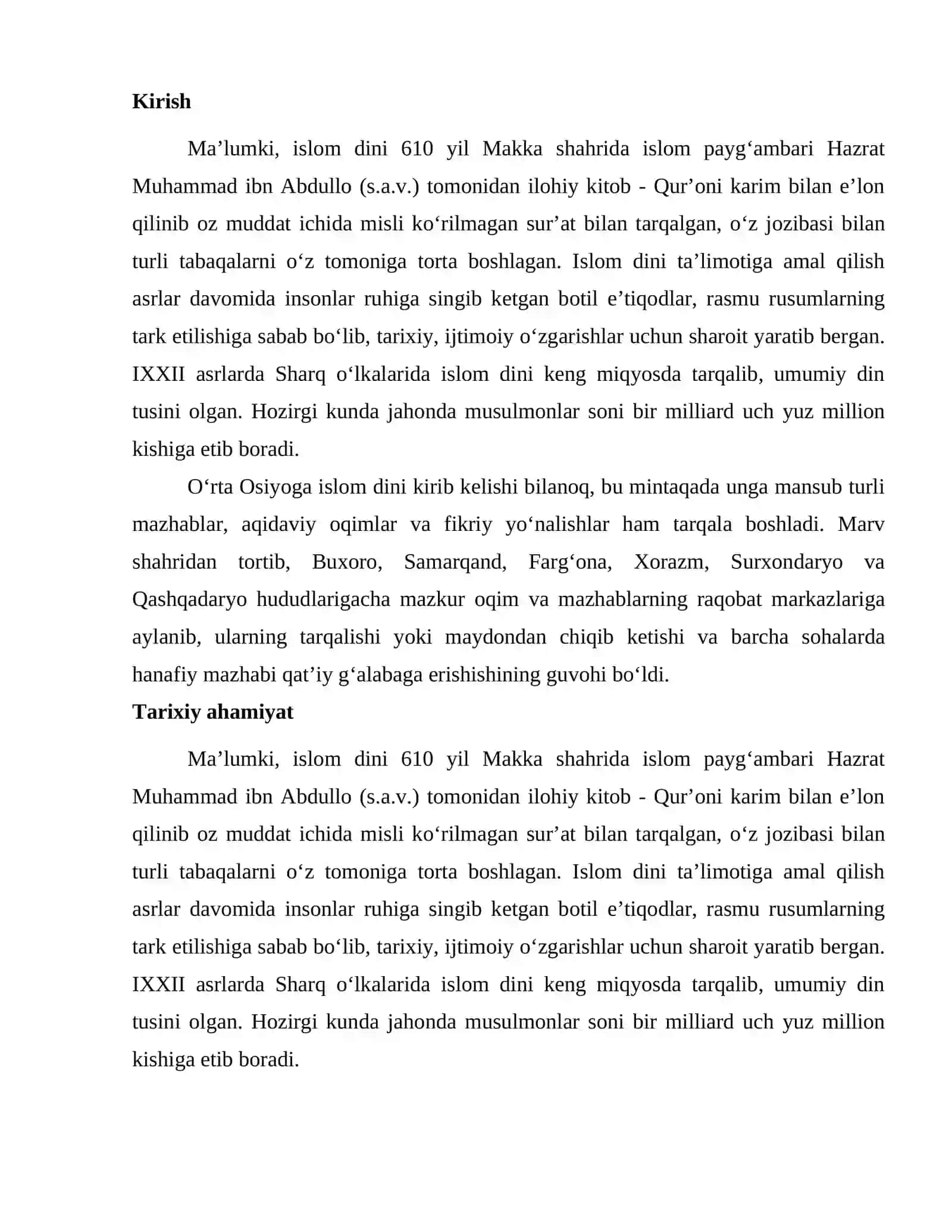 Islom huquqi fani tushunchasi, predmeti, tizimi va ahamiyati 2