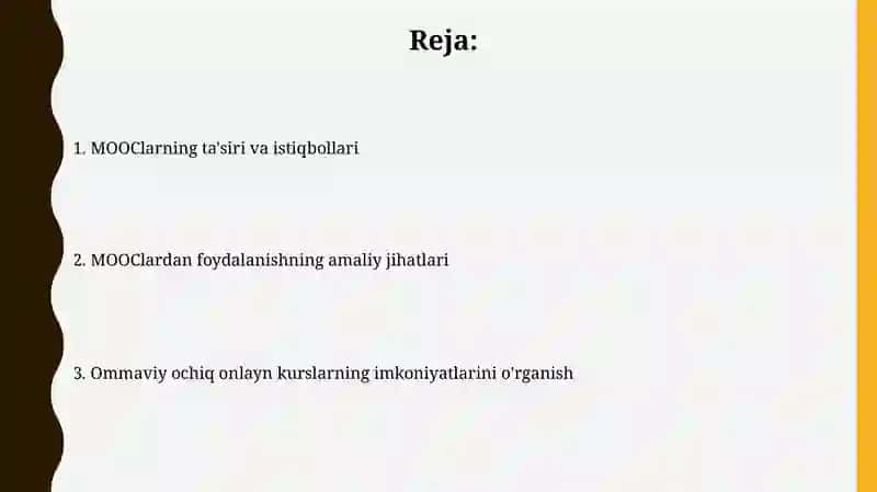 Masofaviy ochiq onlayn kurslarni imkoniyatlari bilan tanishish 2