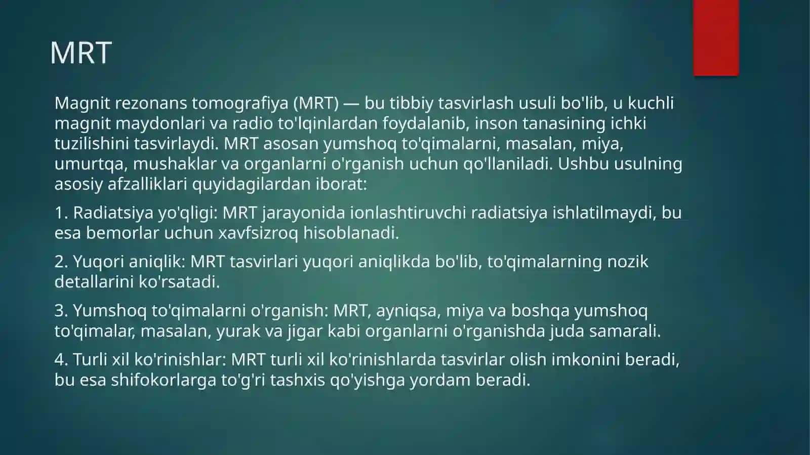 Magnitrezonanstomografiya (MRT) 2