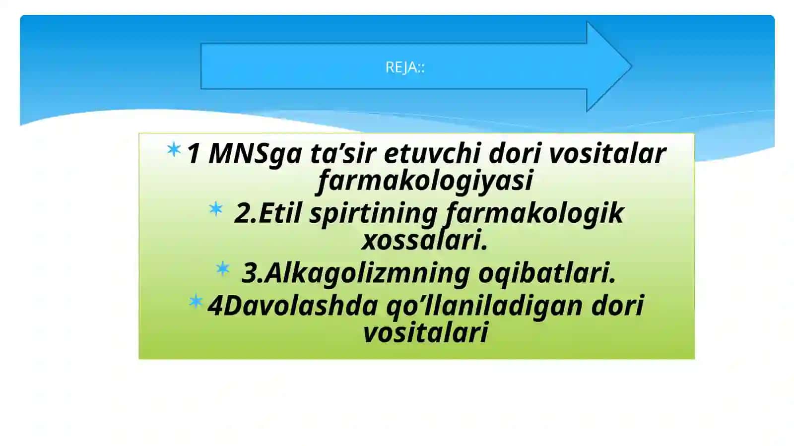 Narkozvositalari va Uxlatuvchi vositalar 2