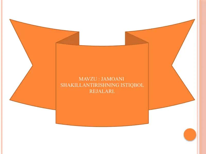 Jamoani Shakillantirishning Istiqbol Rejalari 2