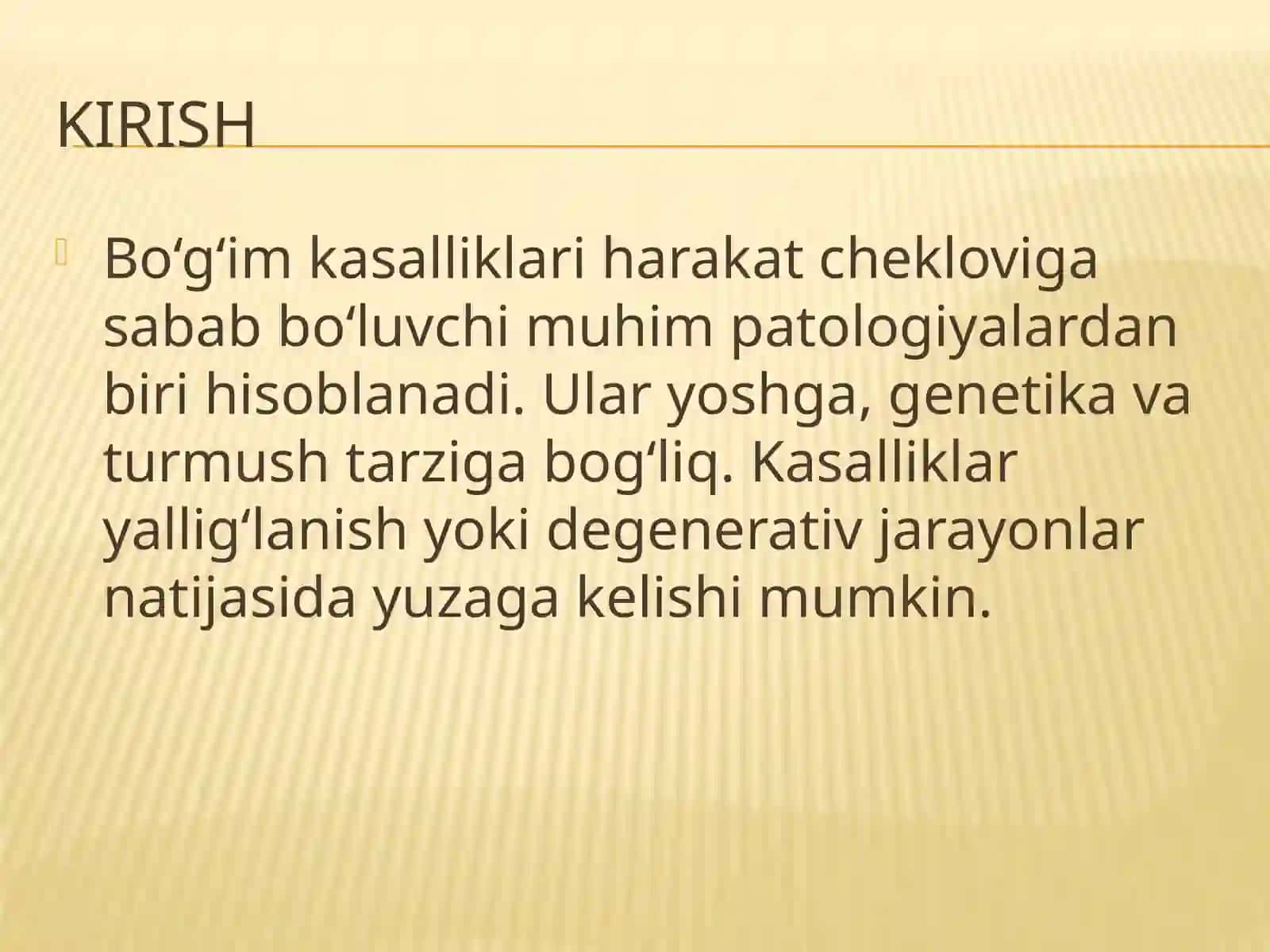 Bo’g’im kasalliklari 2