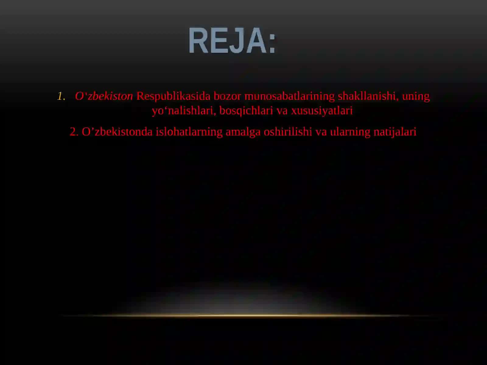 O‘zbekiston bozor munosabatlari tarixi 2