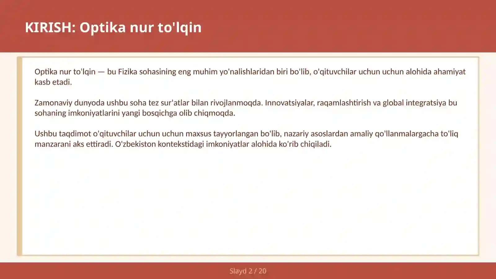 Optika nur to'lqin 2