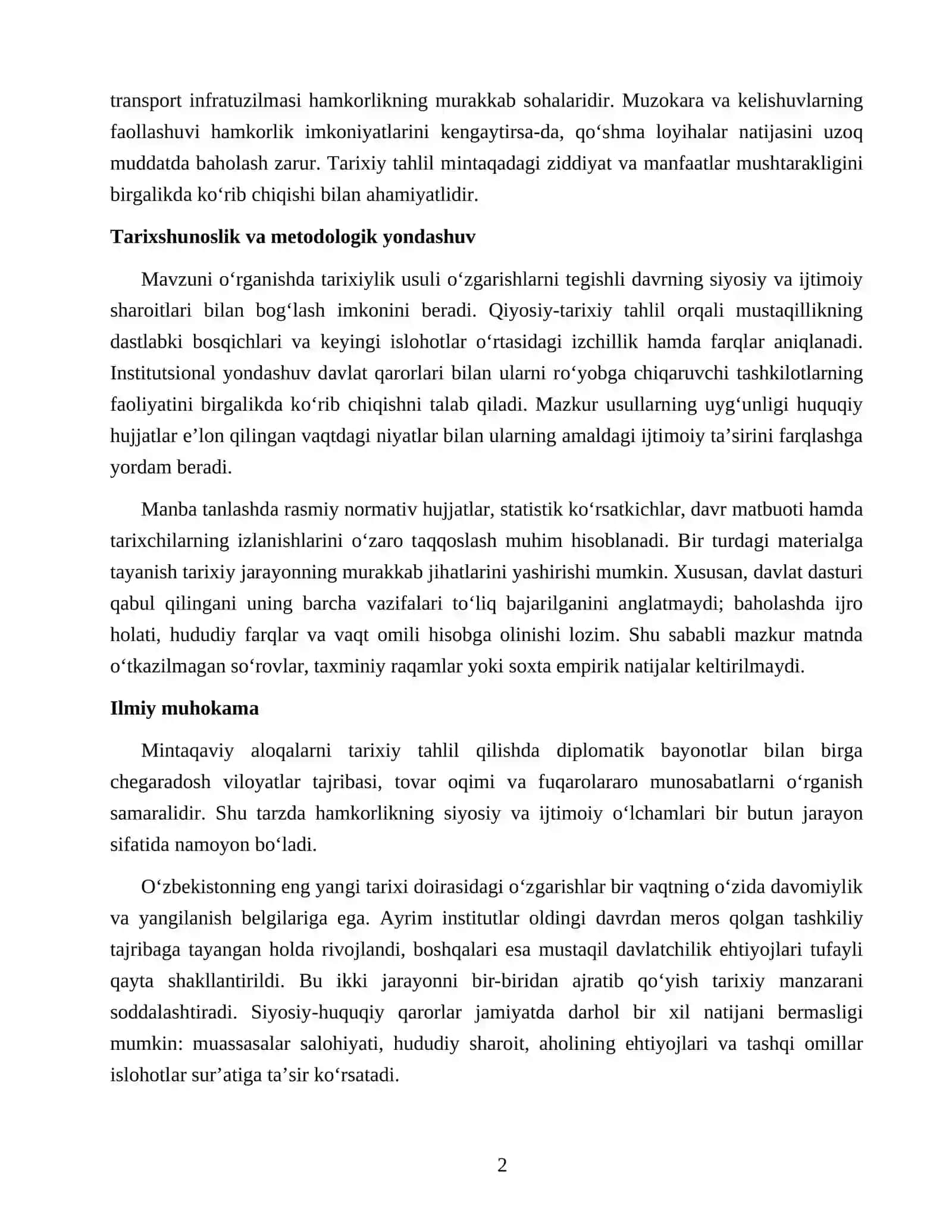 O‘ZBEKISTON VA MARKAZIY OSIYO DAVLATLARI HAMKORLIGINING YANGI BOSQICHI 2