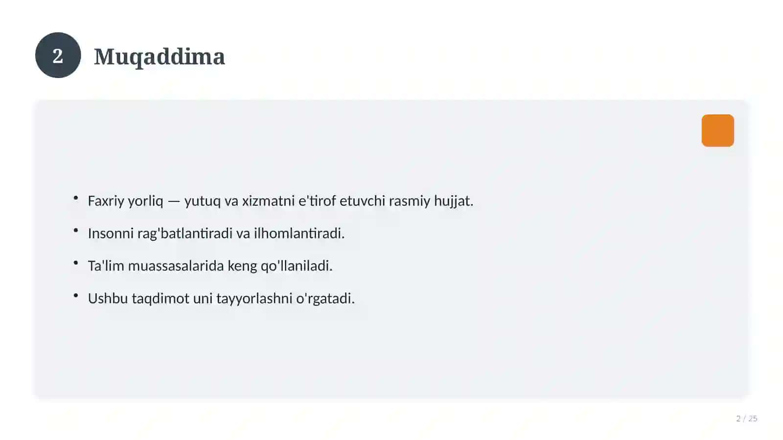 Faxriy Yorliq O'quvchilar Uchun 2