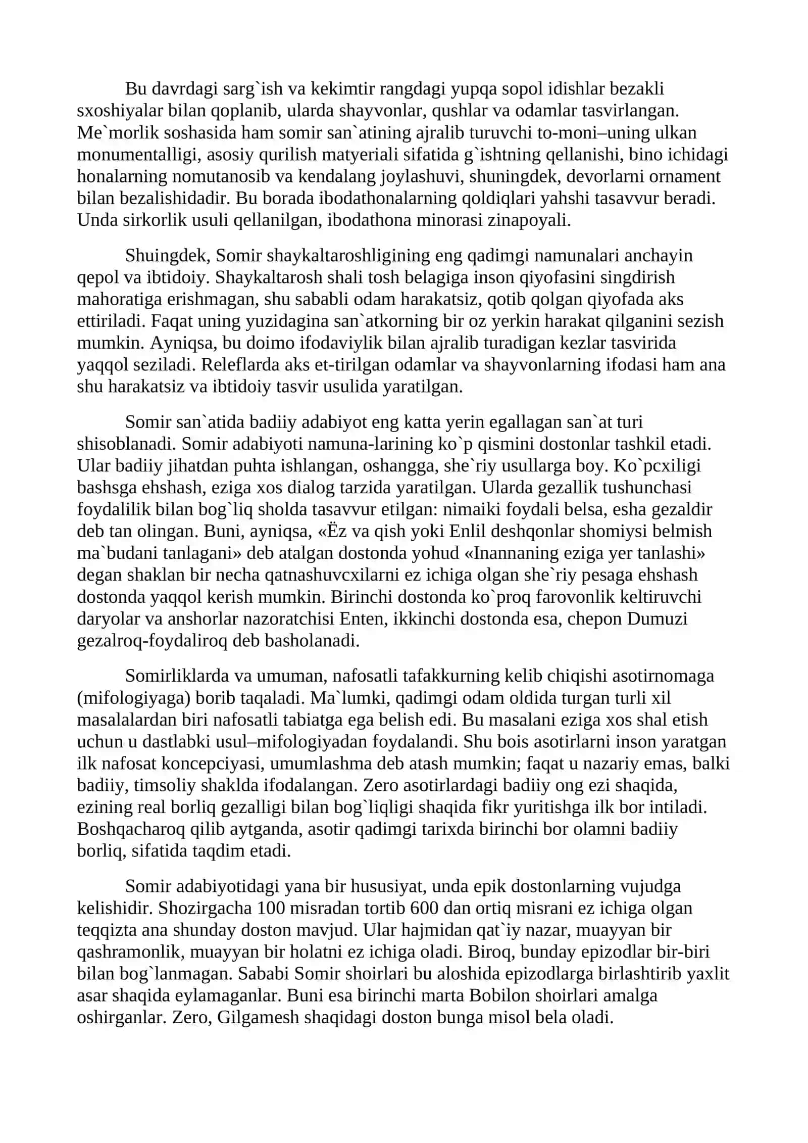 Estetik tafakkur tarqqiyotining asosiy bosqichlari 2