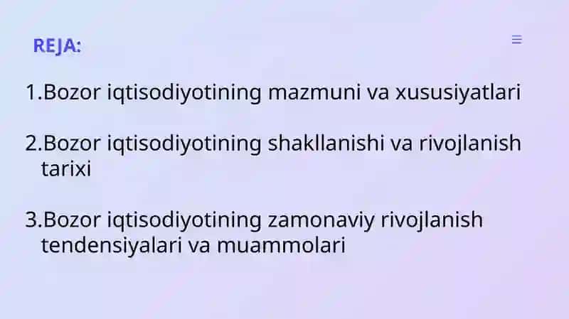 Bozor iqtisodiyotining mazmuni va xususiyatlari 2
