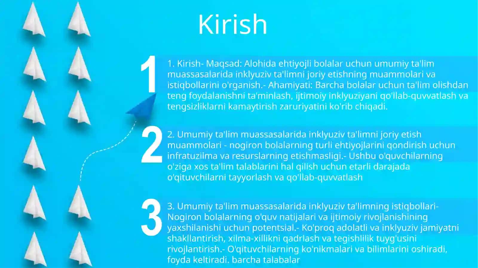 Umum Ta‘Lim Tashkilotlarda Alohida Yordamga Muhtoj Bolalar Uchun Inklyuziv Ta‘Limni Amalga Oshirish Muammolari Va Istiqlolari 2