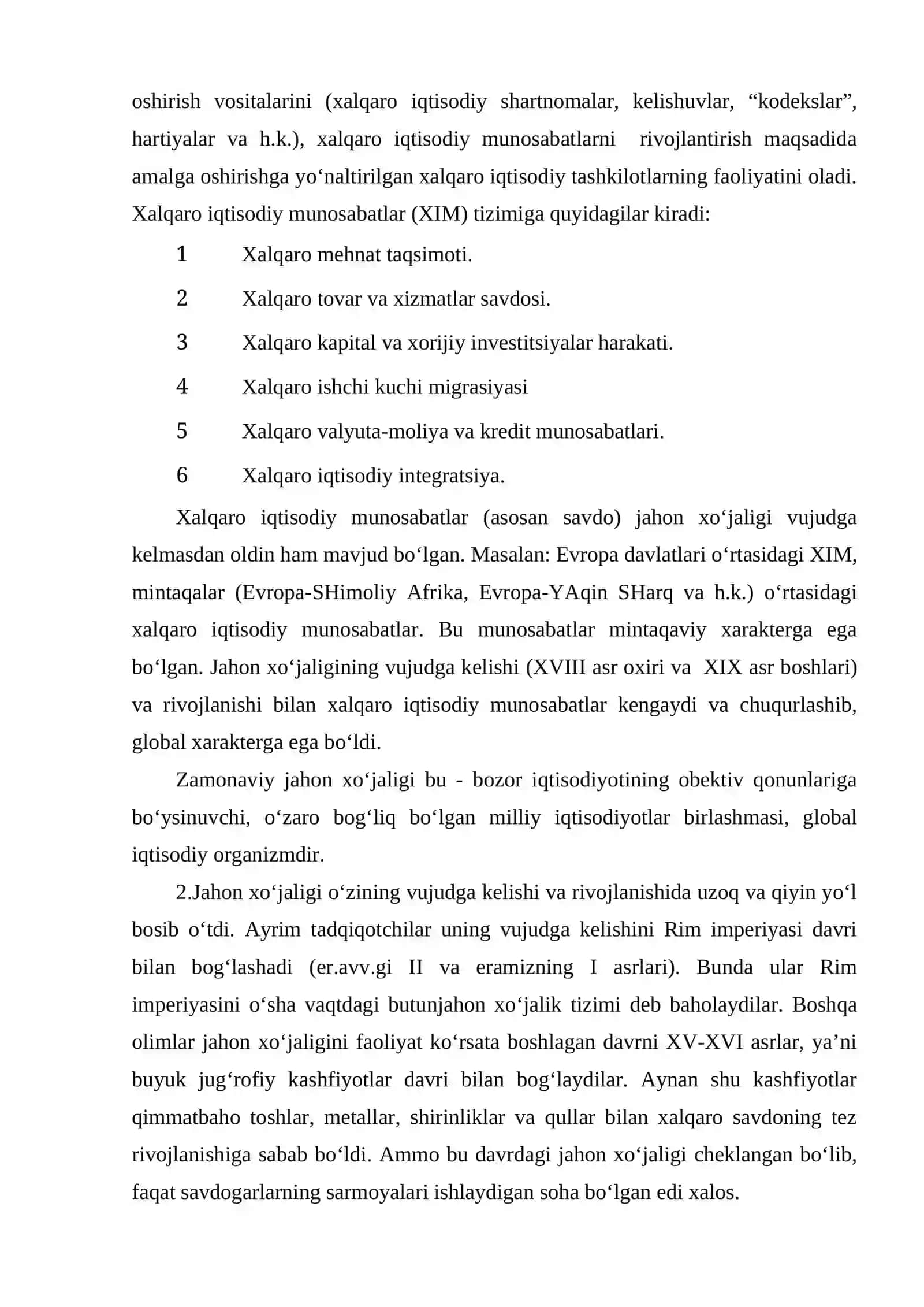 Jahon iqtisodiyoti va xalqaro iqtisodiy munosabatlar 2