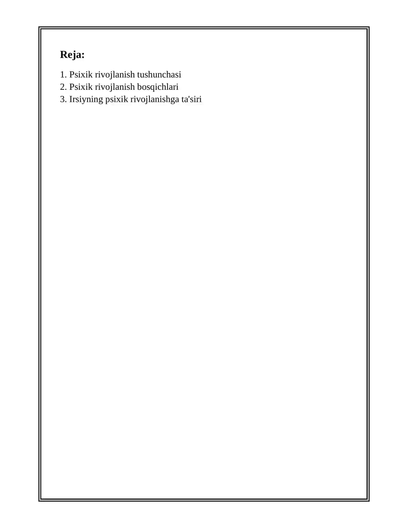 MUSTAQIL ISH Piskografik rivojlanish 2