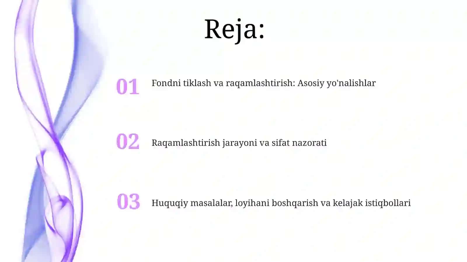 Fondni tiklash va raqamlashtirish: Asosiy yo'nalishlar 2