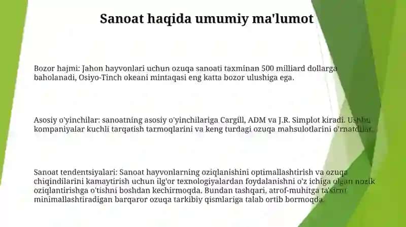 Chorvachilik Tarmoqlariga Tavsif 2