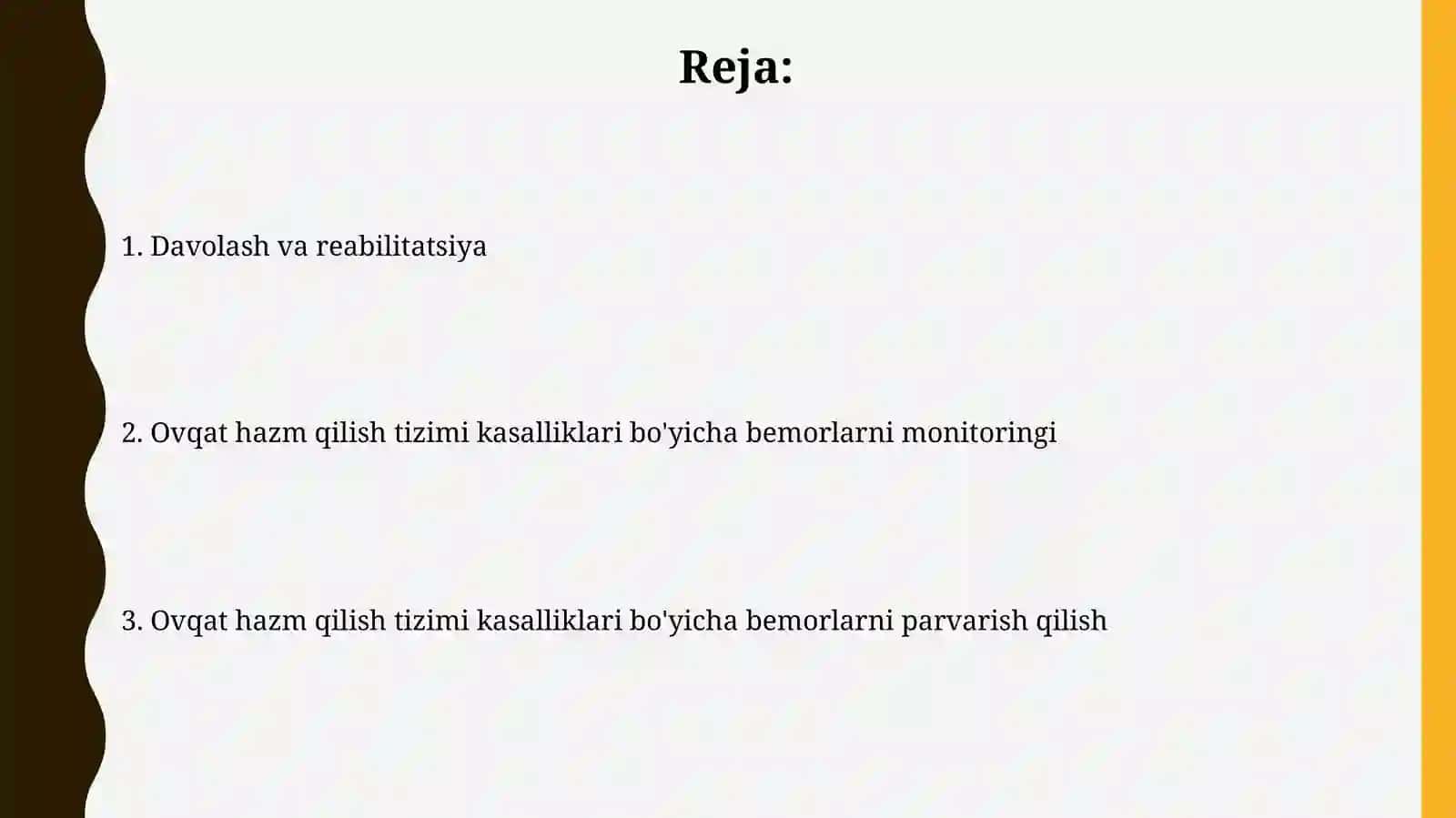 Ovqat hazm qilish tizimi kasalliklari bo'yicha bemorlarni monitoringi 2