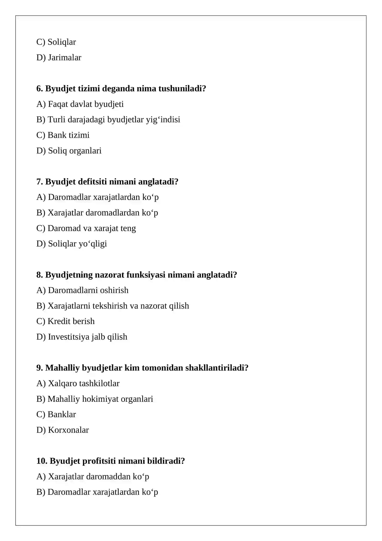 Byudjet tushunchasi va mohiyati 2