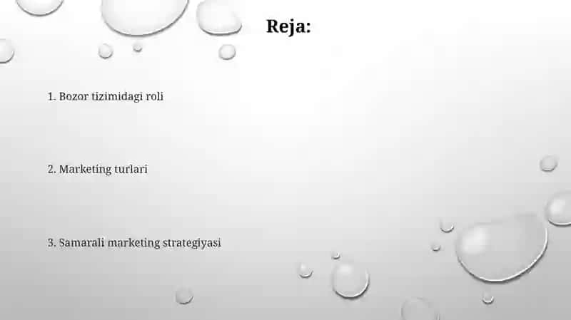 Marketing,uning turlari va bozor tizimidagi roli 2