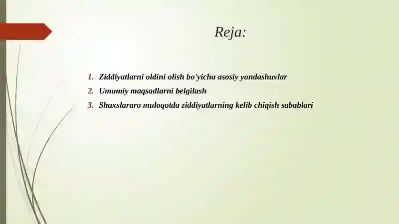 Ziddiyatli vaziyatlarning oldini olish 2