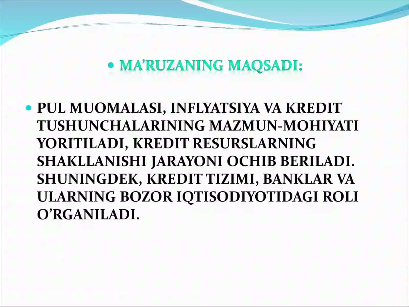 Pul moliyasi va uning amal qilish qonuniyatlari 2