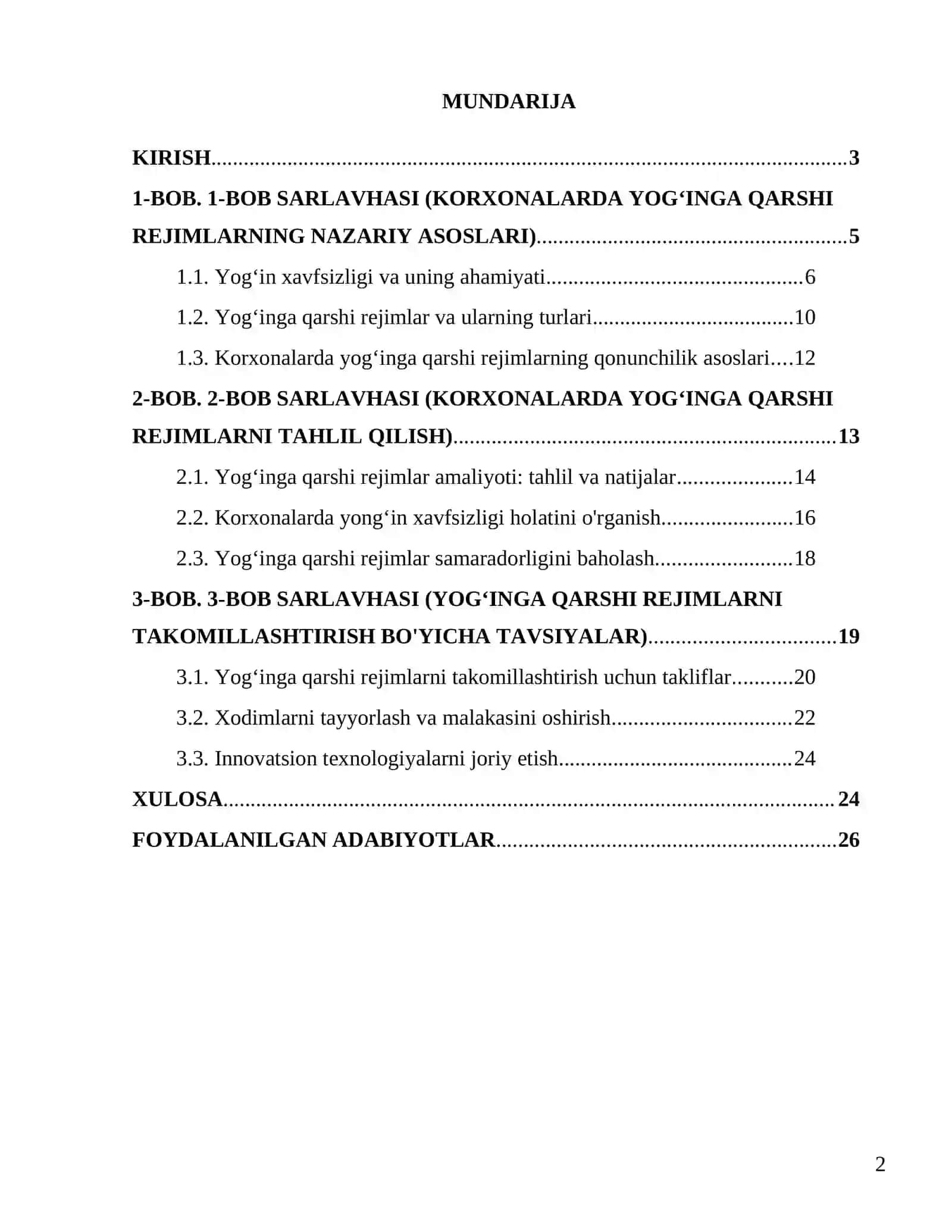 Korxonalarda yogʻinga qarshi rejimlar 2