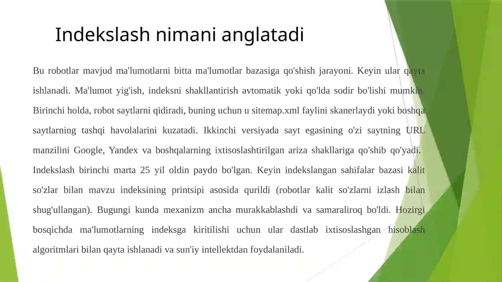 Bloklangan tartib asosida indekslash. 2