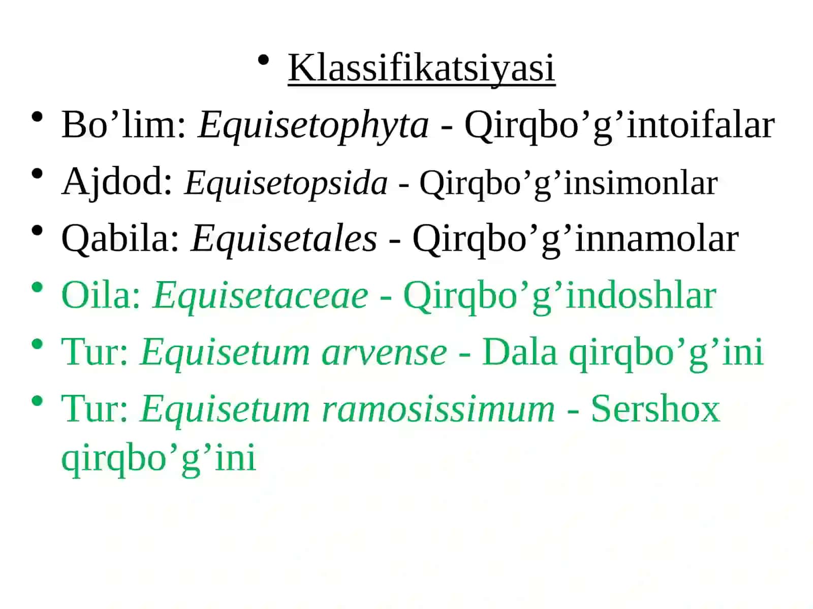 QIRQBO’G’IMDOSHLAR VA LAVRDOSHLAR OILALARI 2