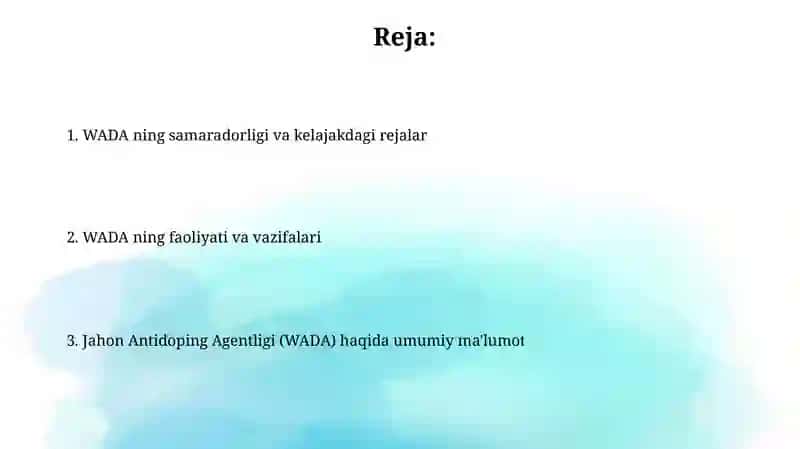 Jahon Antidoping Agentligi (WADA) 2