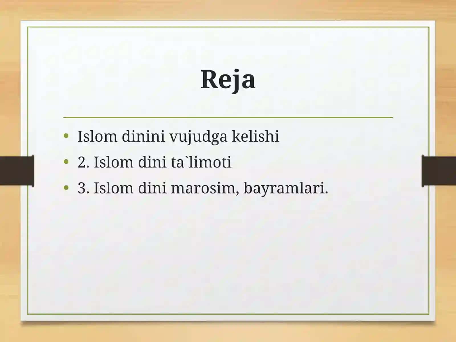 Islom dinitarixiva mohiyati 2