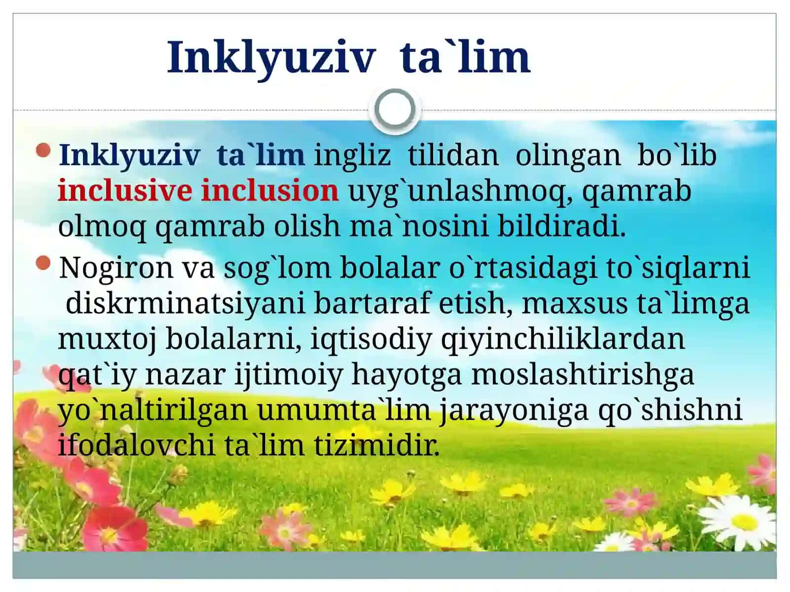 Inklyuziv ta`lim asoslari 2