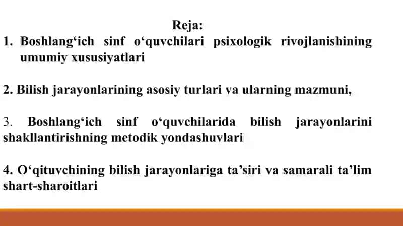 BOSHLANG’ICH SINF O’QUVCHILARI BILISH JARAYONLARINI SHAKLLANTIRISHNING O’ZIGA XOS XUSUSIYATLARI 2