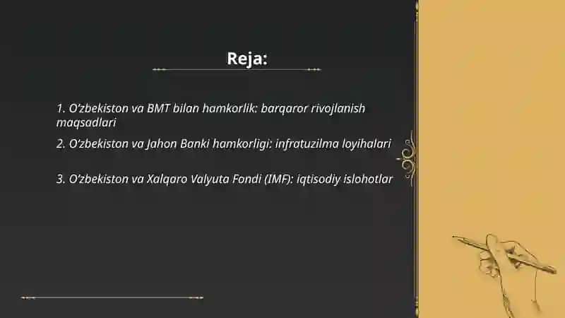 Oʻzbekiston va BMT bilan hamkorlik: barqaror rivojlanish maqsadlari 2