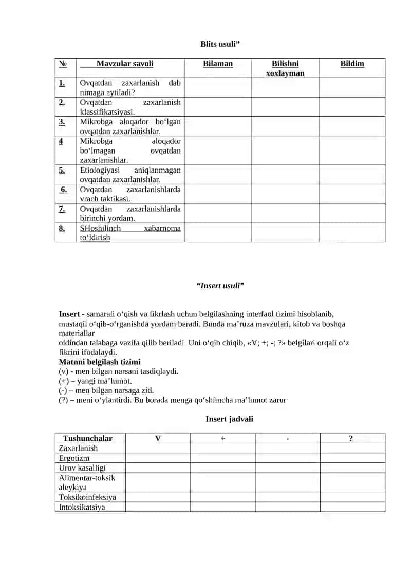 Ovqatdan zaharlanishlar va ularni oldini olish choralari 2