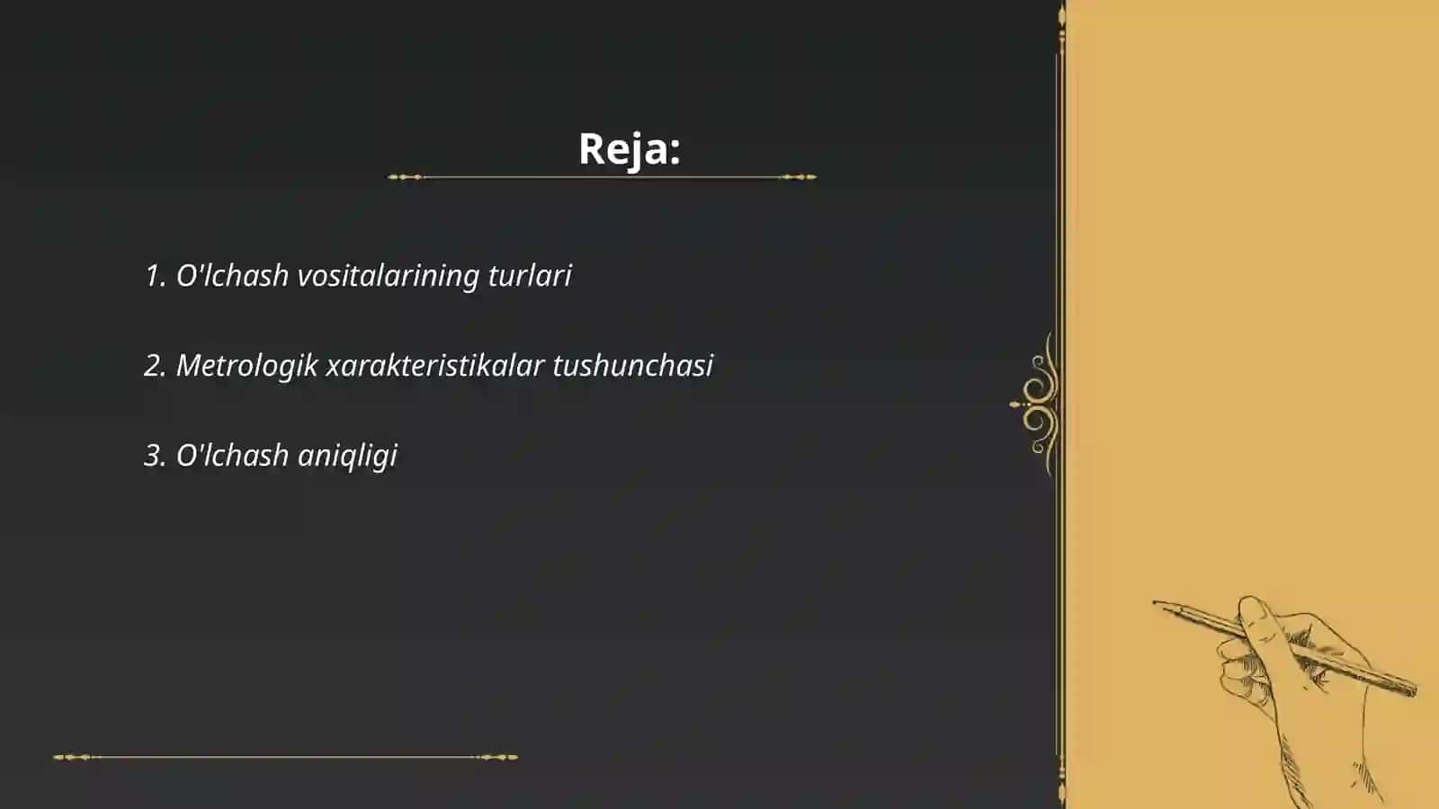 O'lchash vositalarining metrologik xarakteristikalari 2
