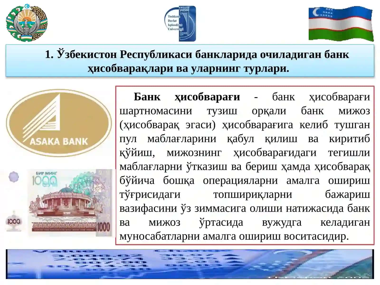 Банк ҳисобварақлари 2