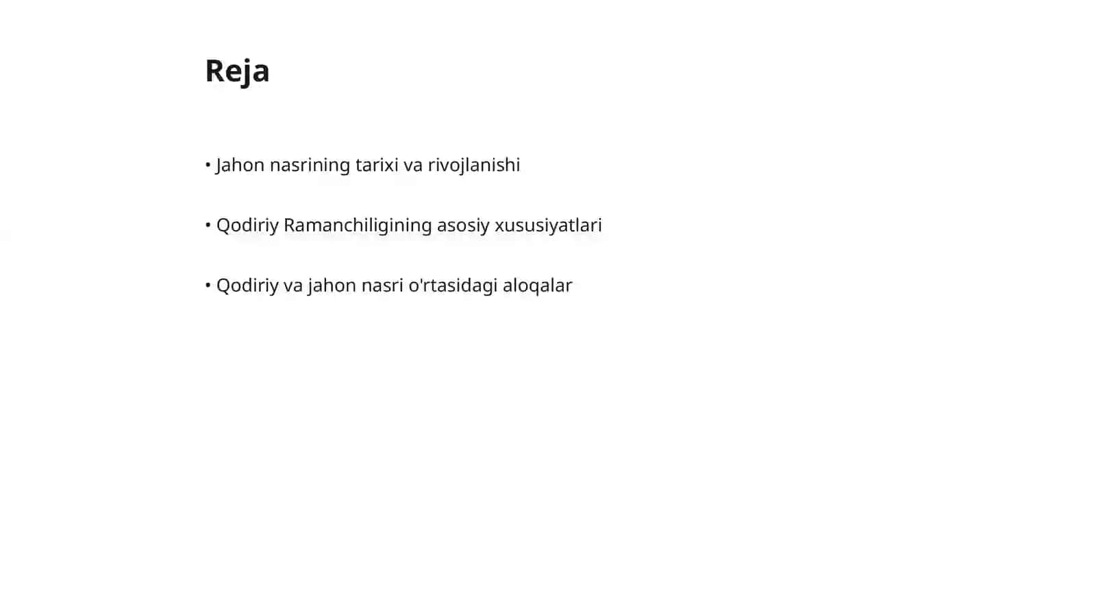 Jahon nasri va Qodiriy Ramanchiligi 2