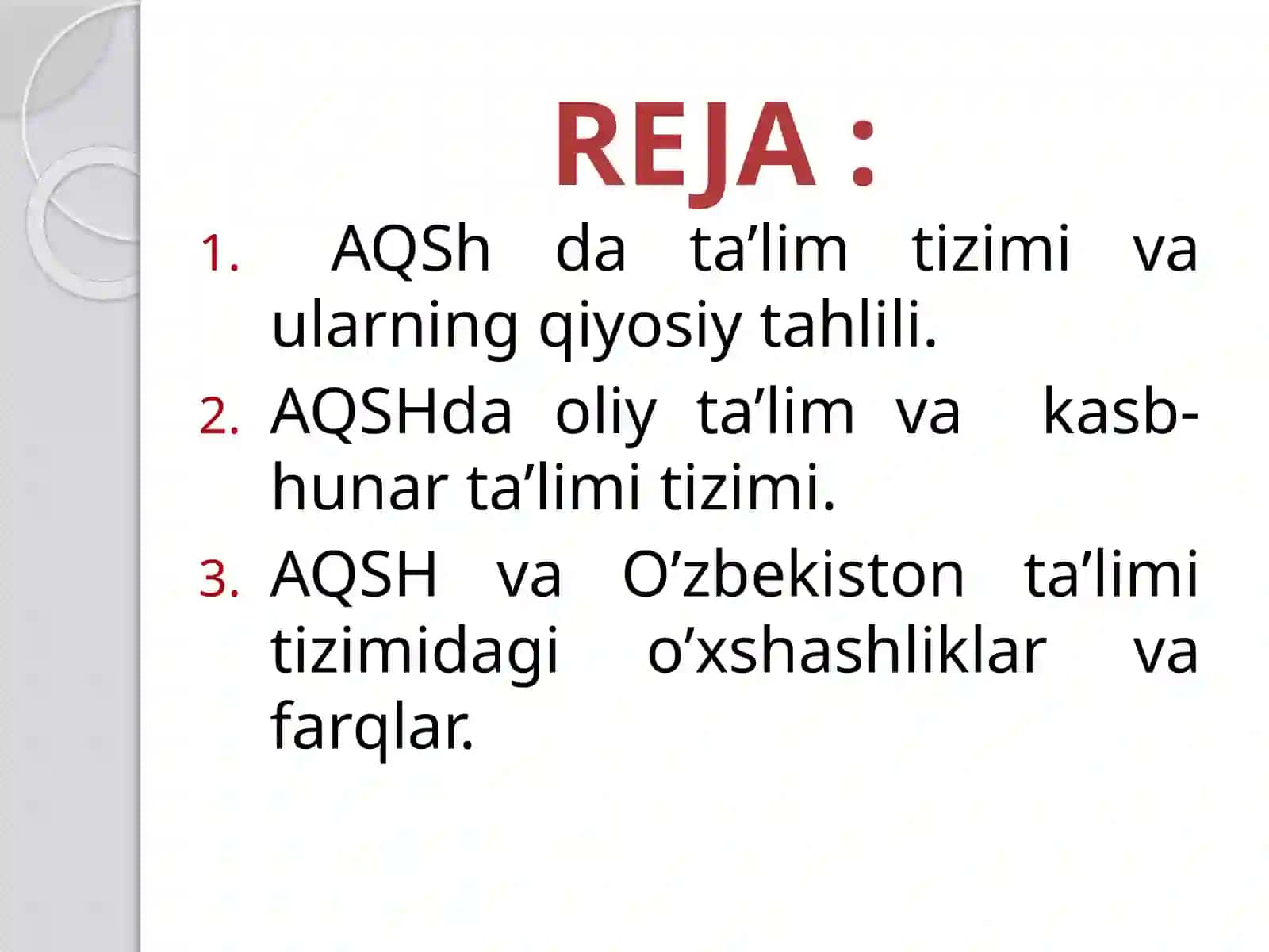 AQSH ta'lim tizimining qiyosiy tahlili 2
